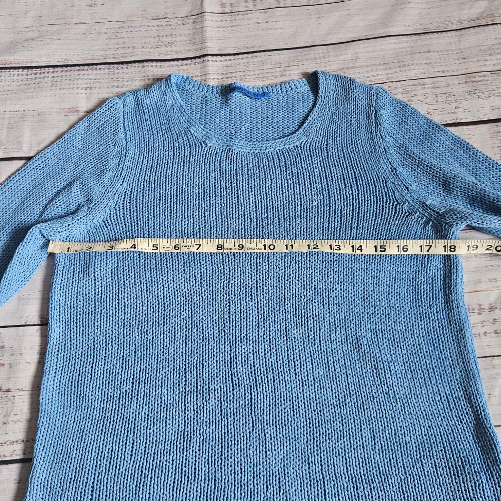 J. McLaughlin Raelyn Linen Blend Sweater Heaven Blue Womens Medium - Picture 5 of 5